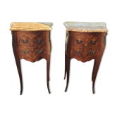 Pair of bedsides in marquetry
