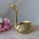 Vintage Solid Brass Swan Bird Figurine