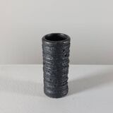 Small vintage brutalist vase with oxidised glaze from the 1950s.