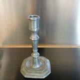 18th century pewter candle holder