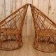 Pair rattan armchairs