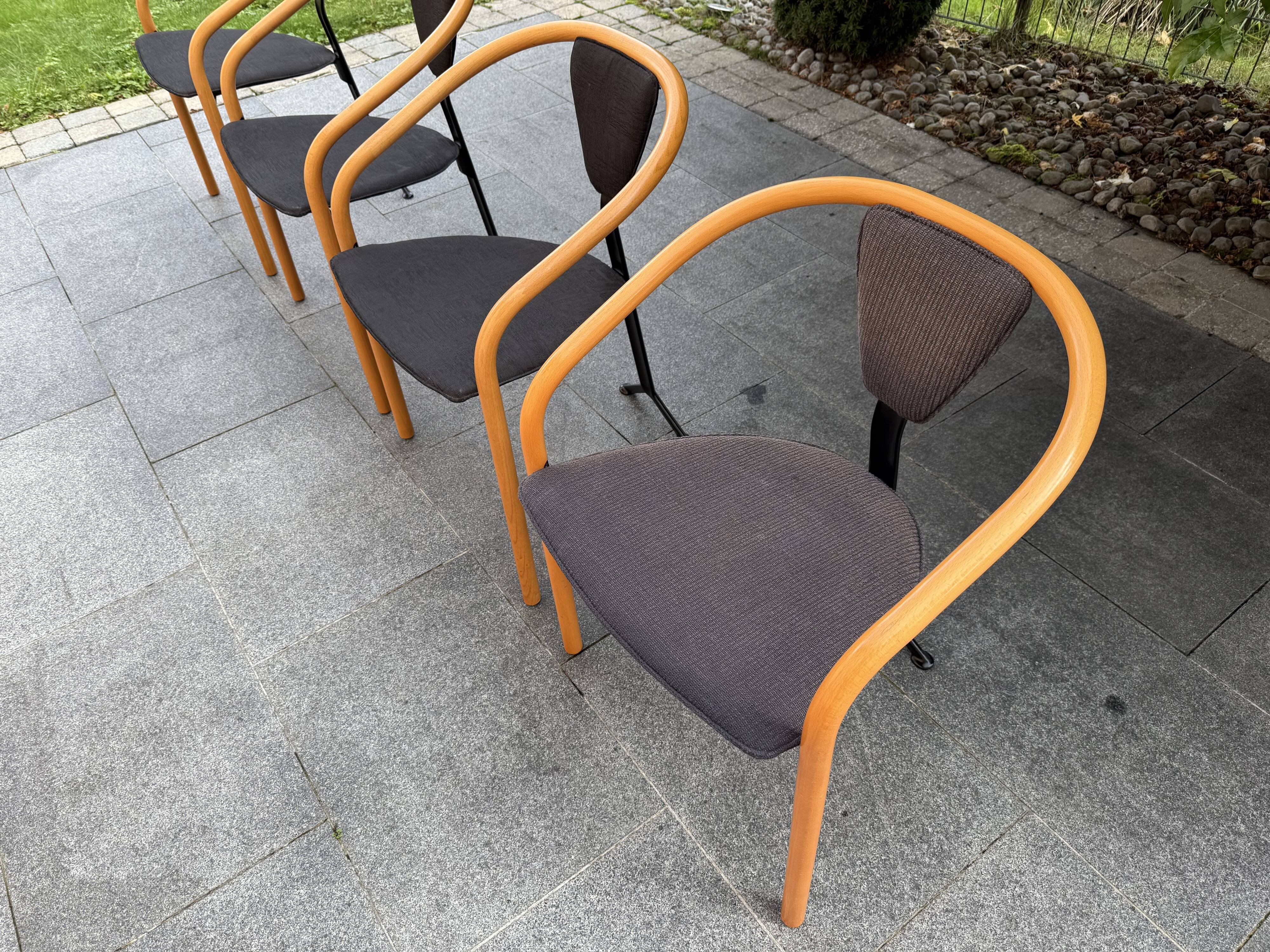 Set of 4 Tacchi chairs by Toshiyuki Kita Japan 80s