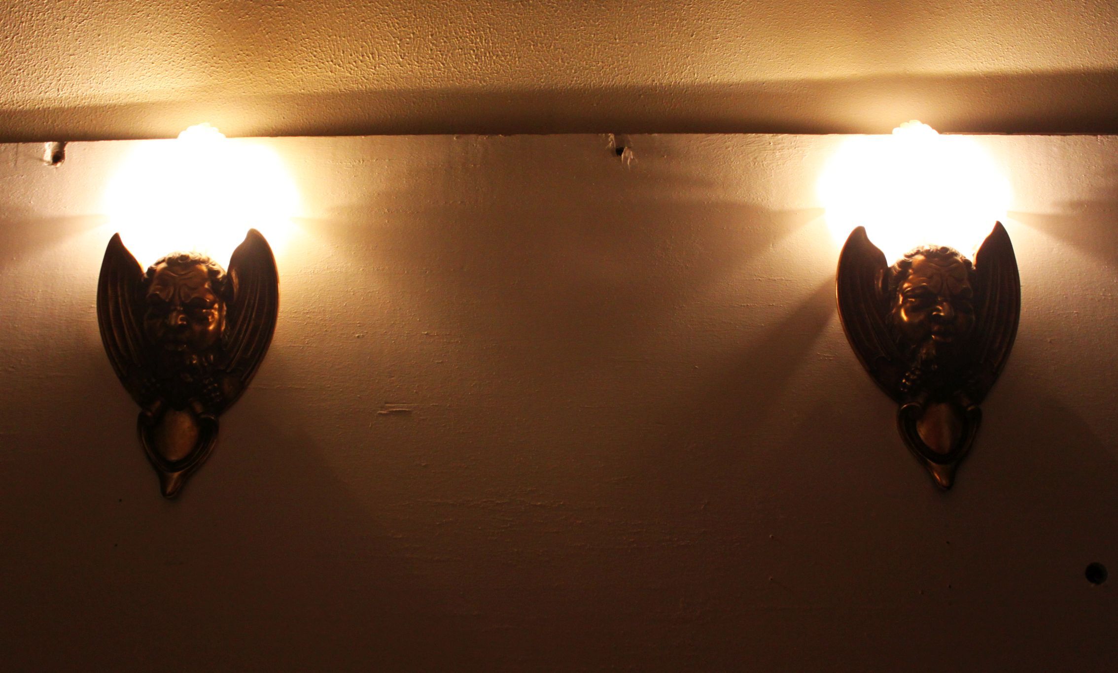 Pair of bronze wall lamps Art Deco style early twentieth century