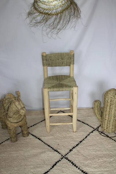 Lemon wood high chair - Moroccan handcrafted bar stool bohemian boho decor