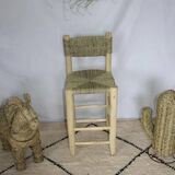 Lemon wood high chair - Moroccan handcrafted bar stool bohemian boho decor