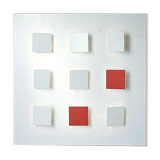 Applique tableau Métalo de Dix heures Dix blanche et rouge