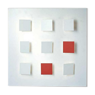 Applique tableau Métalo de Dix heures Dix blanche et rouge