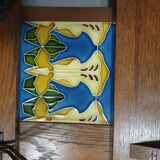 Art Nouveau wall coat rack with tiles