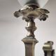 Bronze wall light with opaque glass tulip 1900
