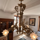 Lustre Bronze Ceiling Light Empire Return Egypt Ram 6 Lights Frosted Glass