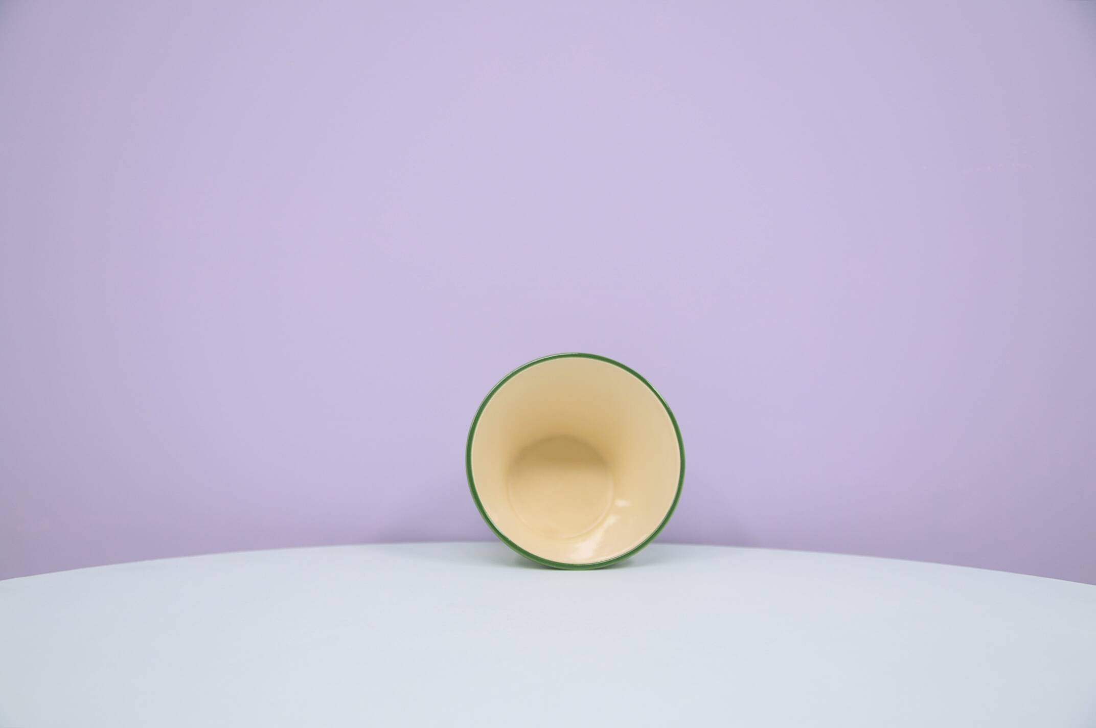 vintage beige flowerpot green polka dots