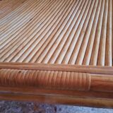 Table basse en bambou, cannage et rotin