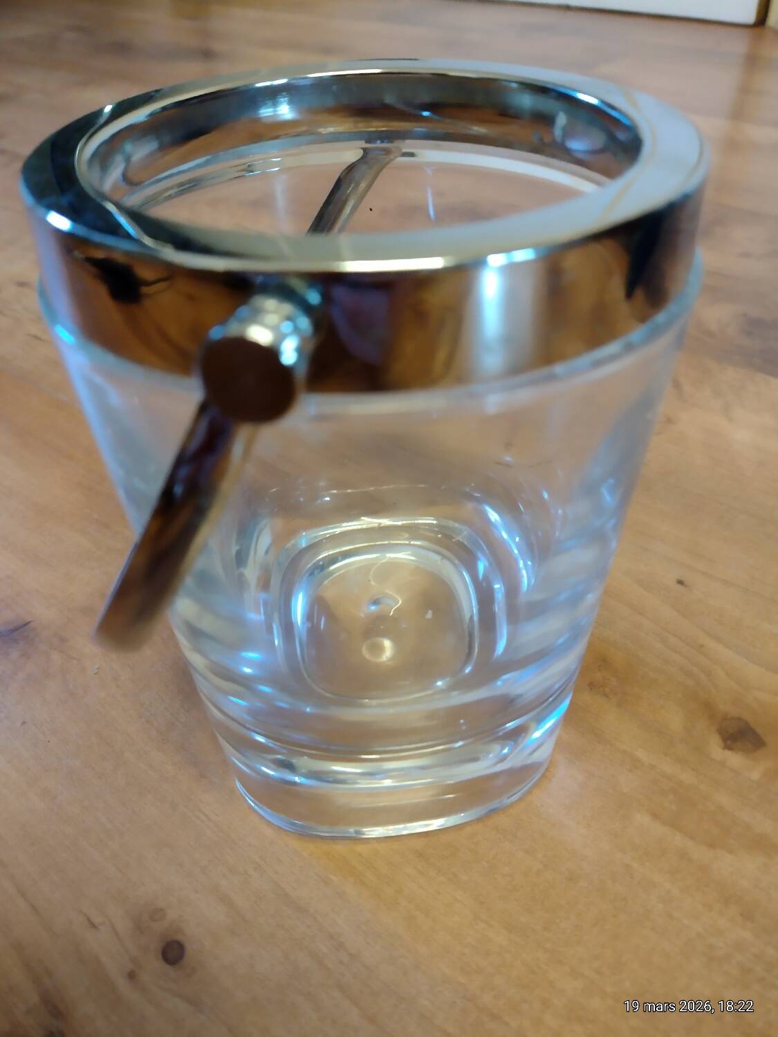 Vintage crystal ice bucket from Sèvres.