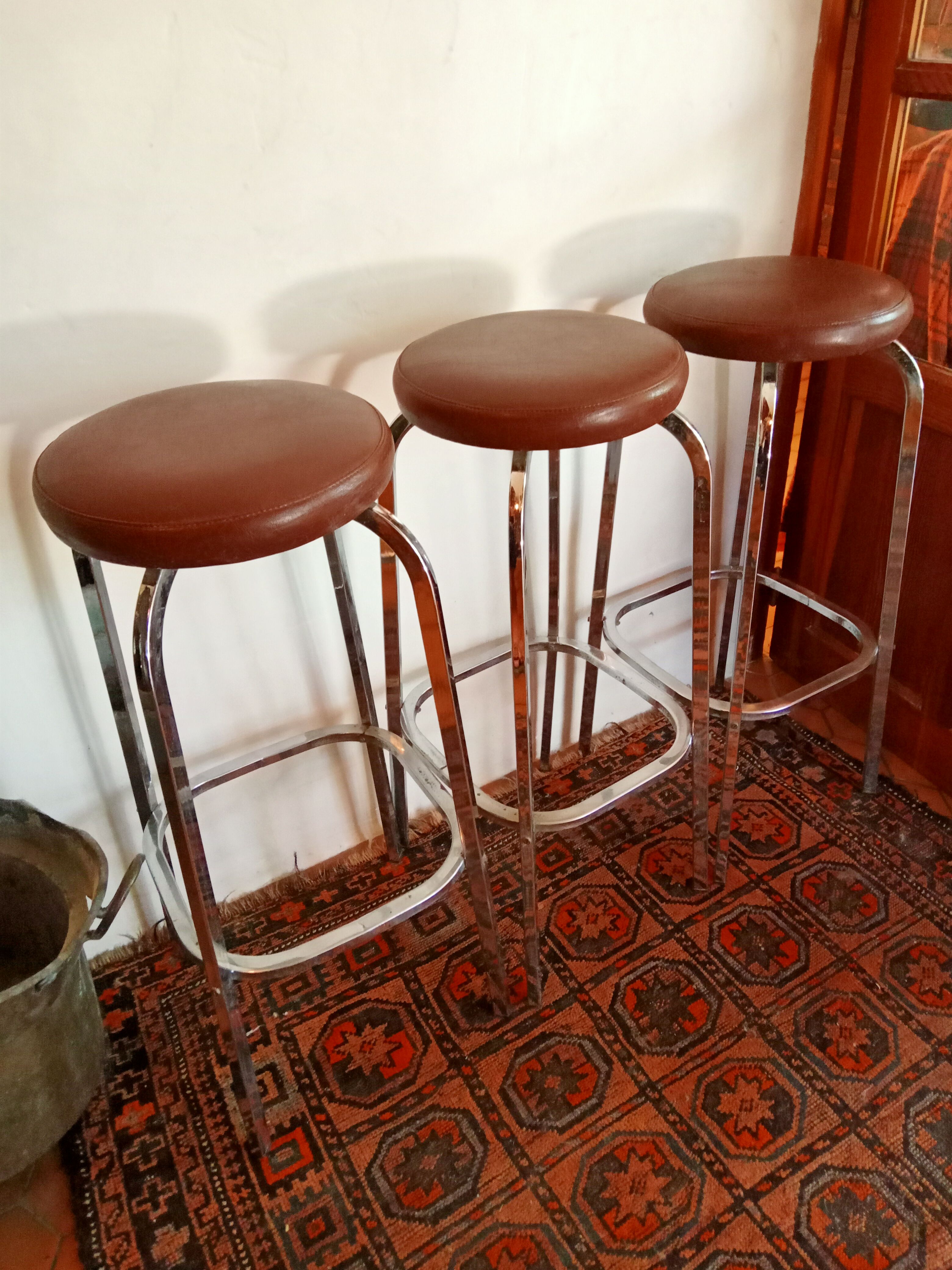 Set of three vintage bar stools
