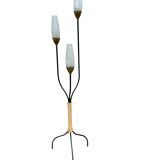 Lampadaire métal et corde années 1950