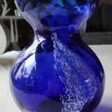 Vase shape vintage ball blown glass with frill