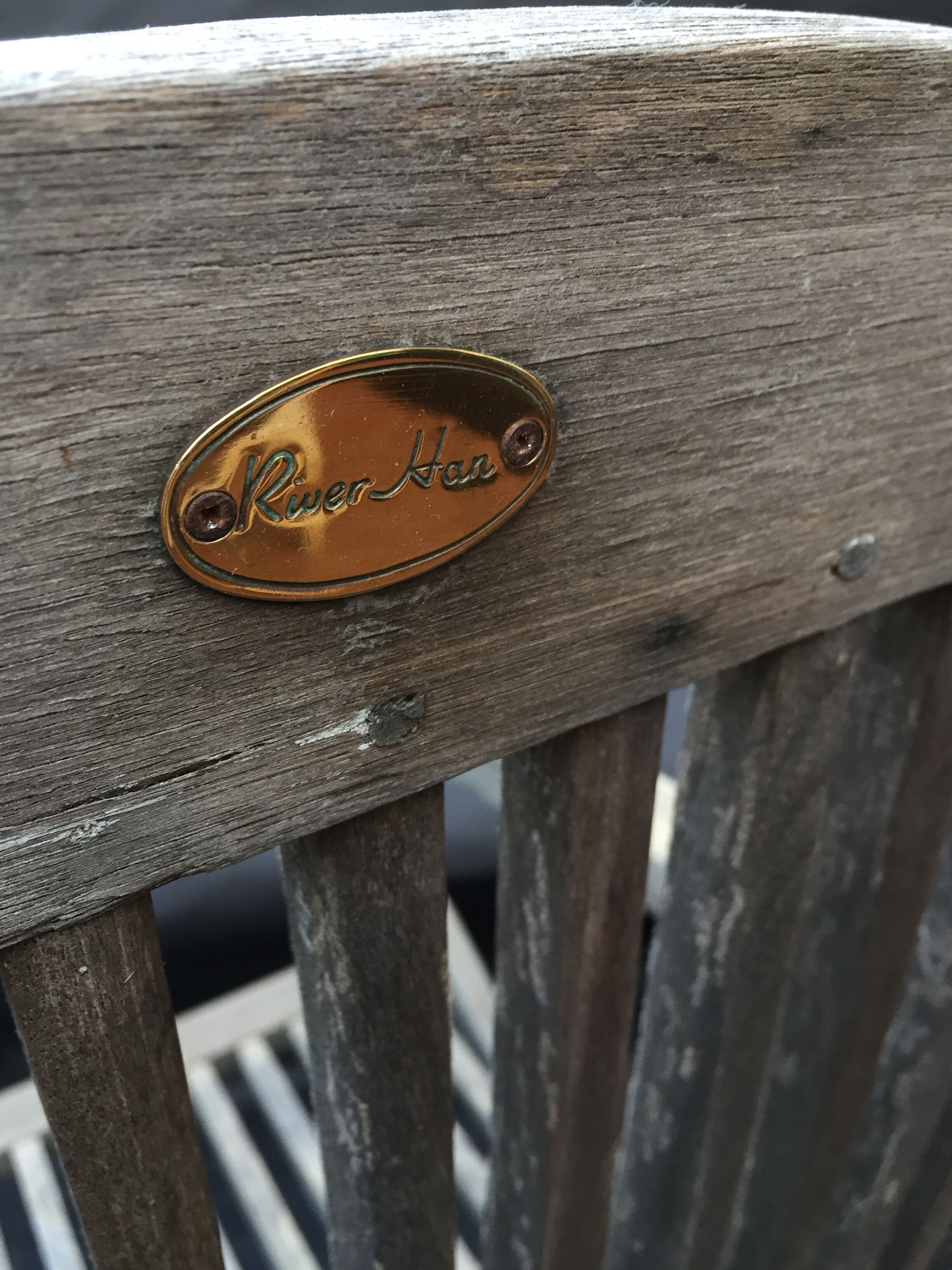3 vintage folding garden chairs made of River Han teak