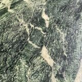 Vintage green sea marble and rosewood table from the 1970s.