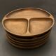 Set of six fondue plates, made of wood