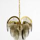 60s large brass ceiling chandelier with large round glass plates