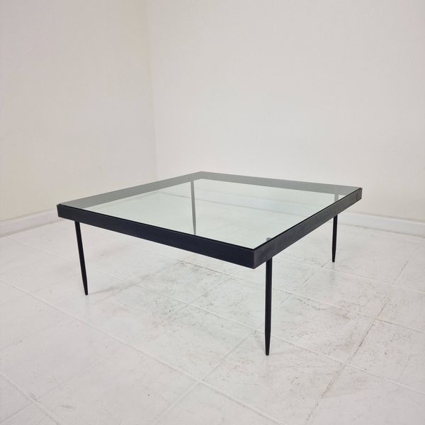 Table basse ''G4A'' de Janni Van Pelt en acier et verre, Pays-Bas 1958