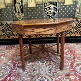 Ensemble table et 4 chaises en bois effet bambou