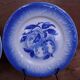 Set of 3 KetG Lunéville plates in blue with fruit patterns