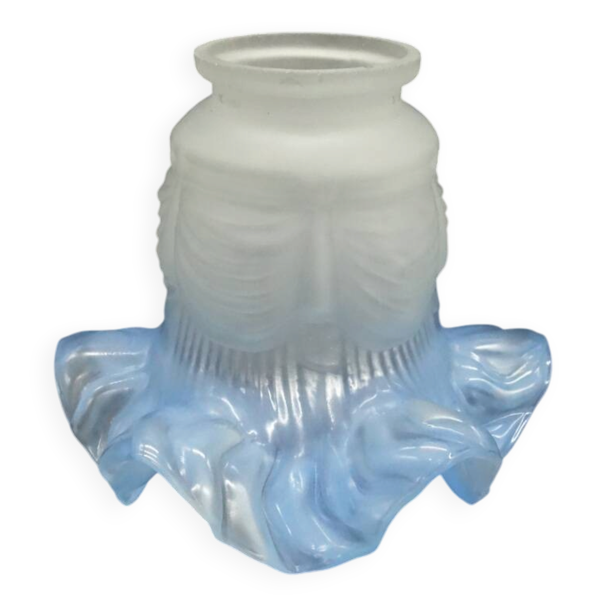 Blue draped decorative tulip - glass