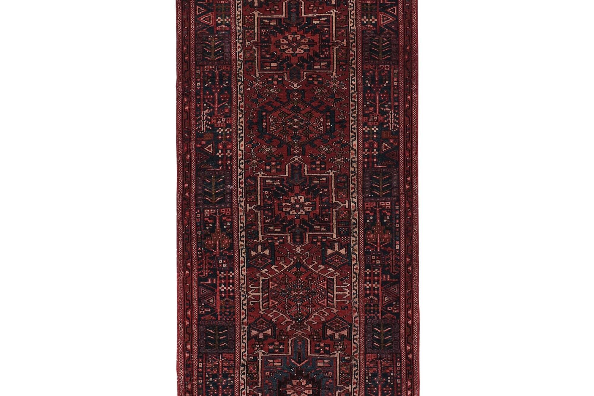 Vintage Turkish hallway rug 112x330 cm
