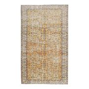 Vintage Turkish handmade wool cotton orange rug 147x251