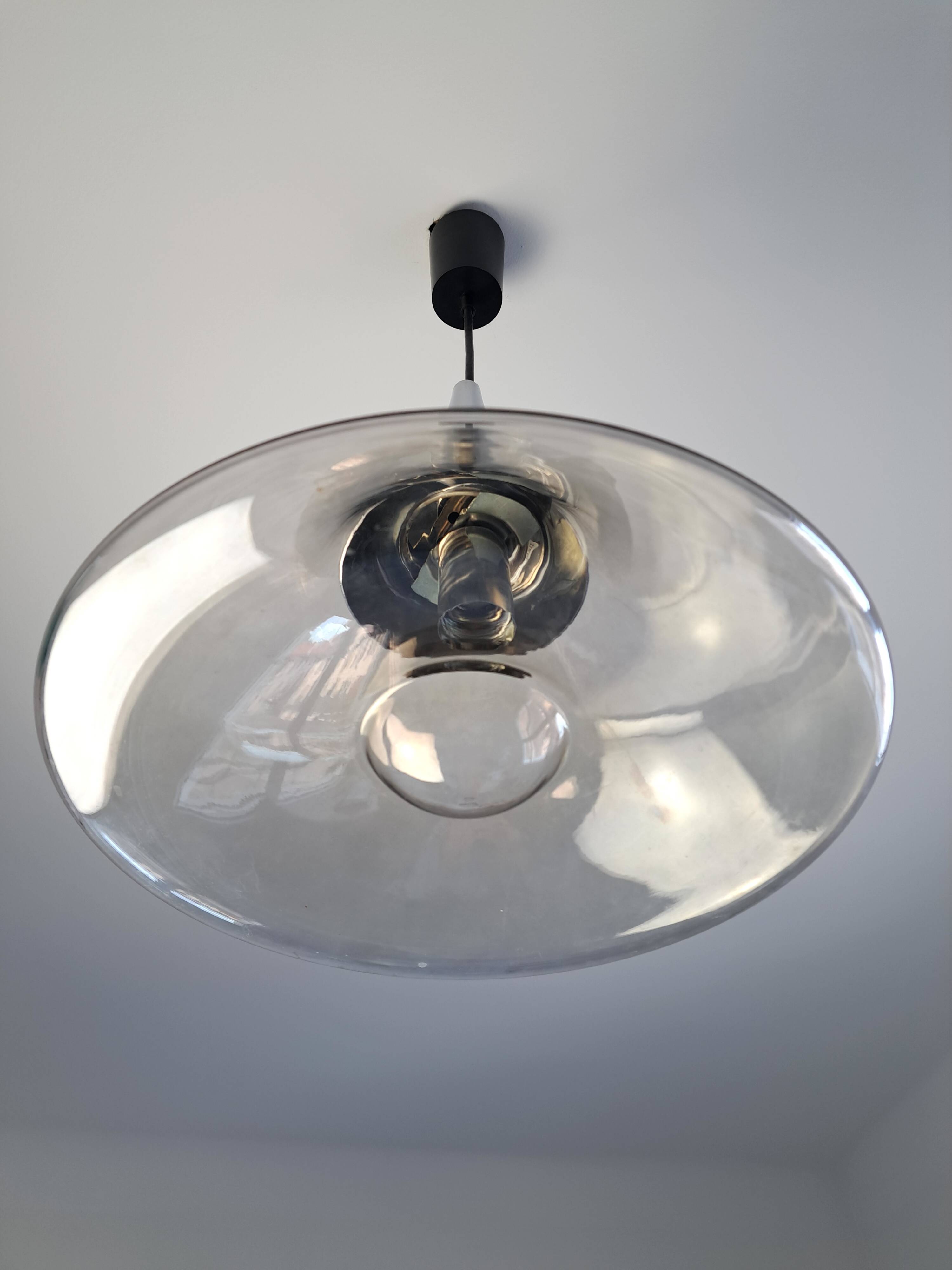 Vintage Glashütte Limburg space age pendant light