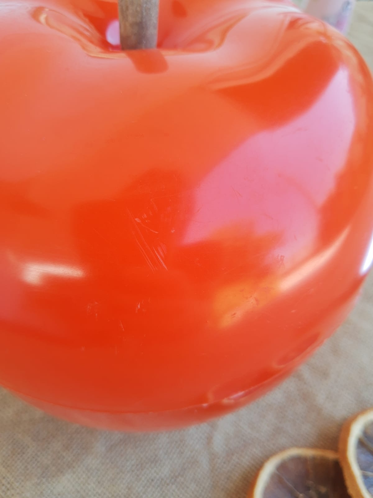 Seau pomme à glacons rouge vintage