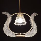 Elegant Art Decò Barovier and Toso Chandelier, 1940s