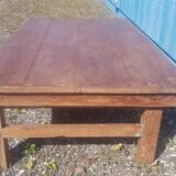 Old industrial workshop coffee table in solid teak
