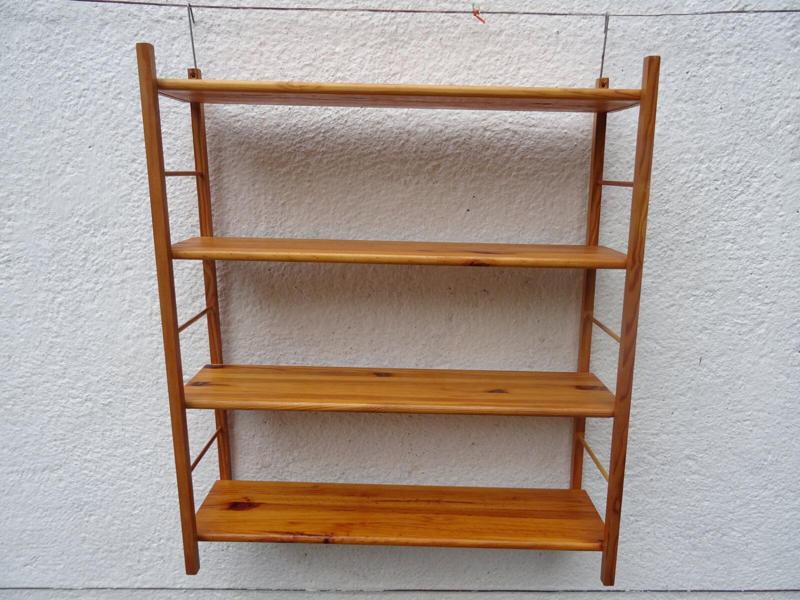 Pair of modular pine wall shelves