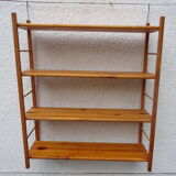 Pair of modular pine wall shelves