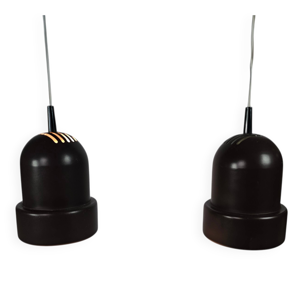 Philips - série NWS - lampes suspendues (2) - lampe suspendue cylindrique - marron -