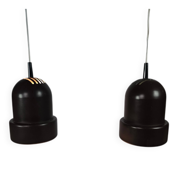 Philips - série NWS - lampes suspendues (2) - lampe suspendue cylindrique - marron -
