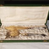 Silver-gilt metal fish service