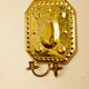 Single mid-century Swedish brass sconce for two candles