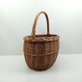 Wicker shopping basket one handle