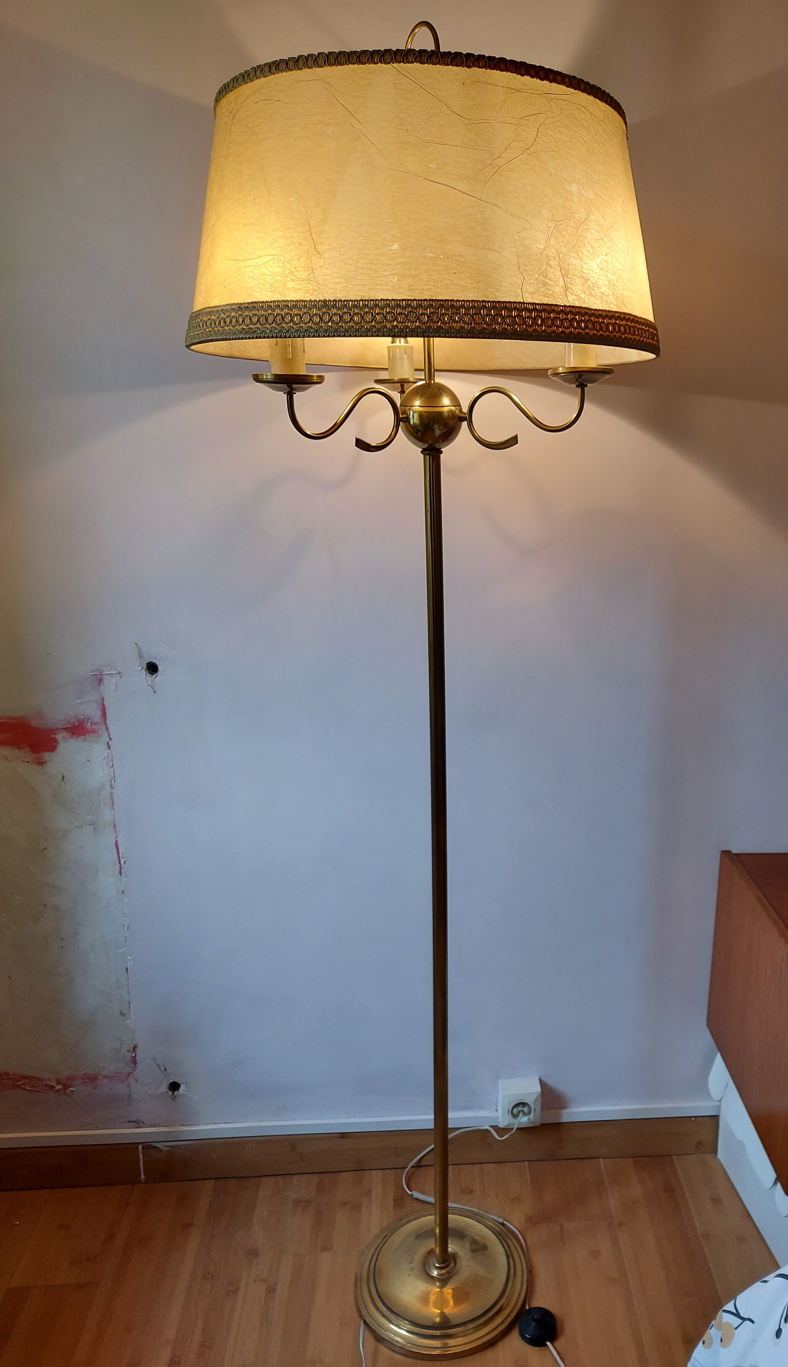 Vintage lamp lamp 3 brass lights