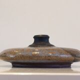 Vintage flat vase in enamelled stoneware