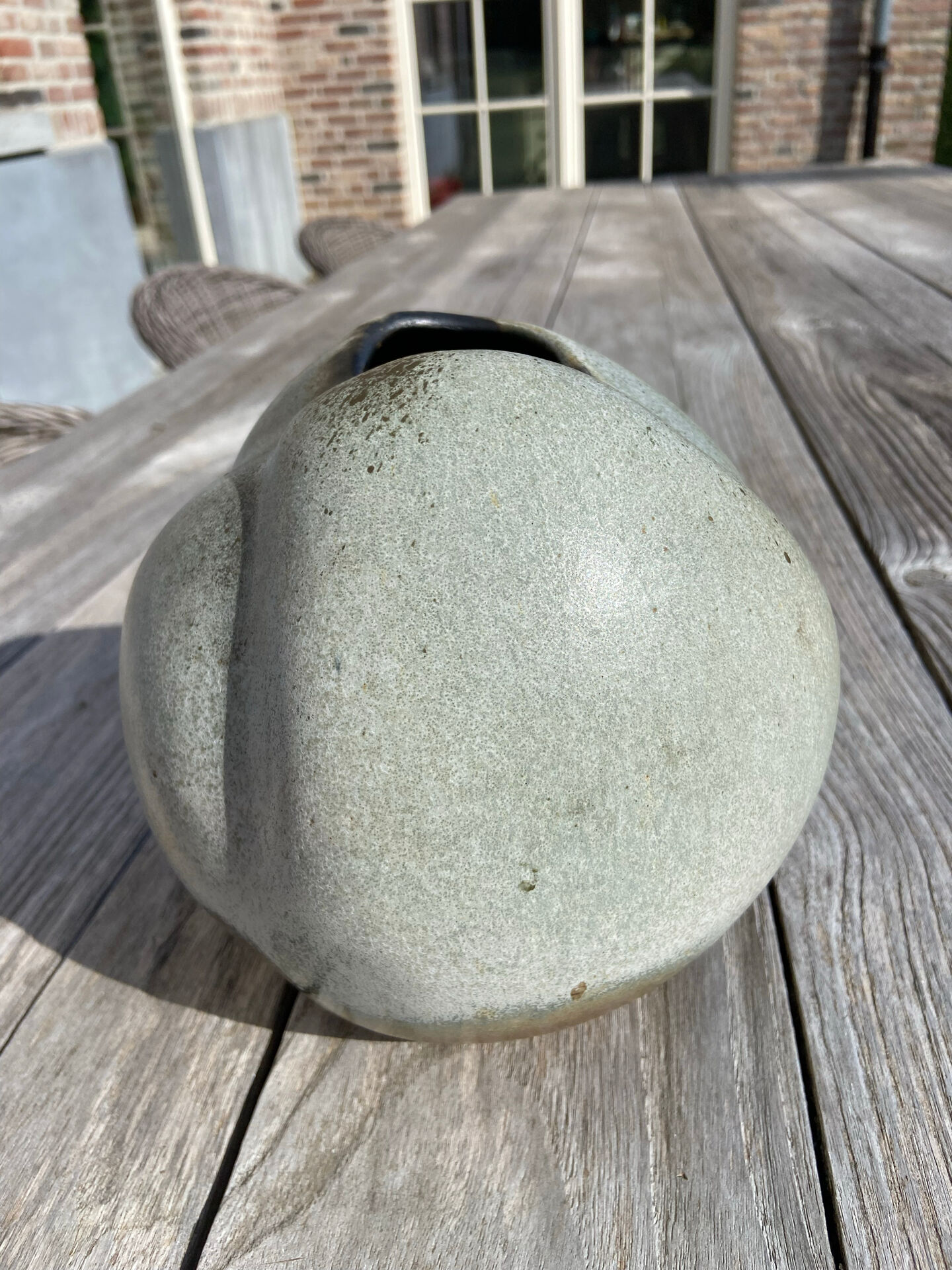 Superb sculptural vase in vintage glazed stoneware (1970s/1980s), re