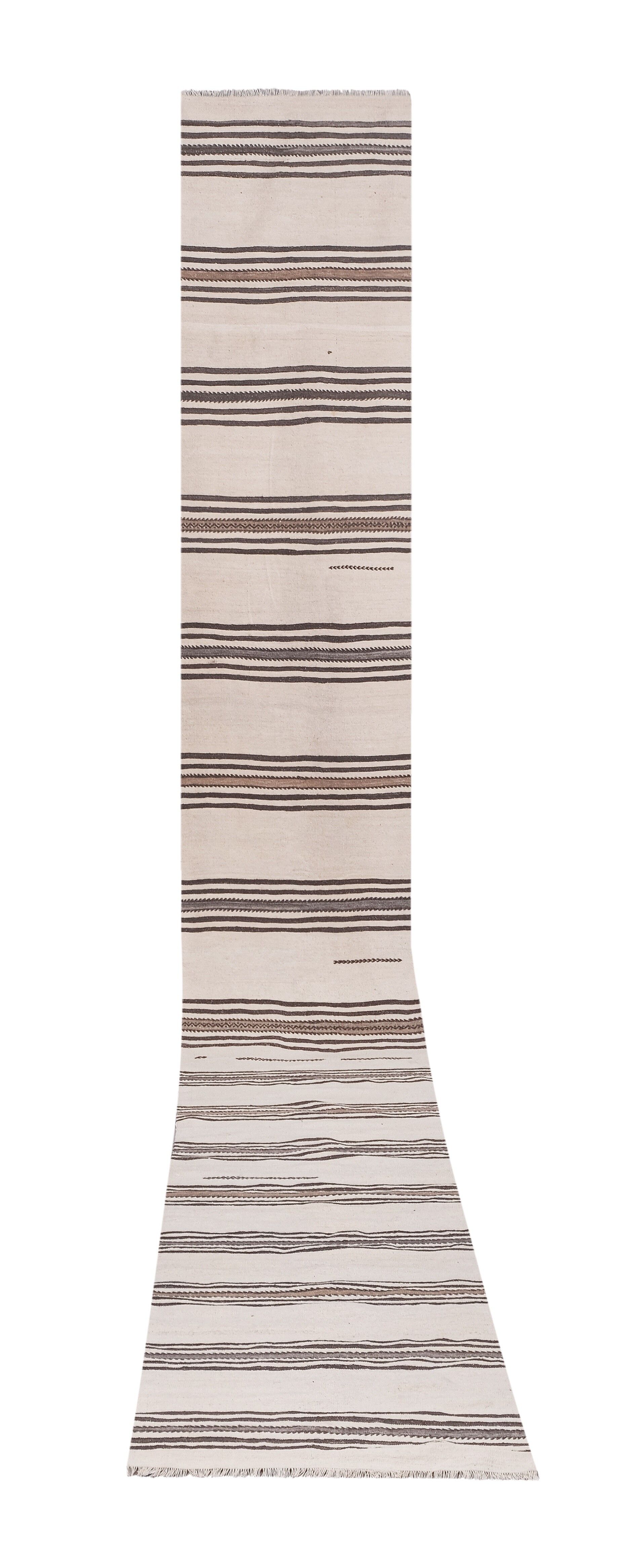 Vintage Turkish rug from Oushak, hand-woven 76x610 cm