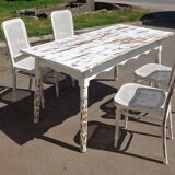 Thonet table and 4 chairs set, 19th century
