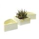 Elco white plaster corner flower pots, 1970s, set of 3.