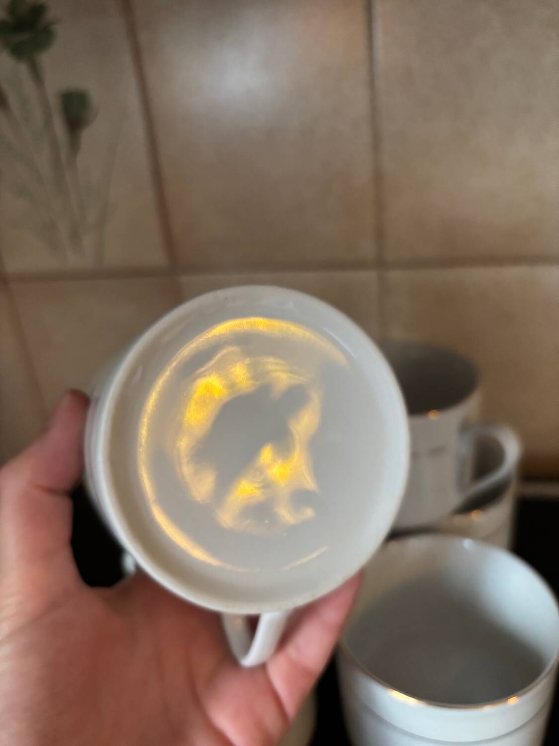 Set of six porcelain cups