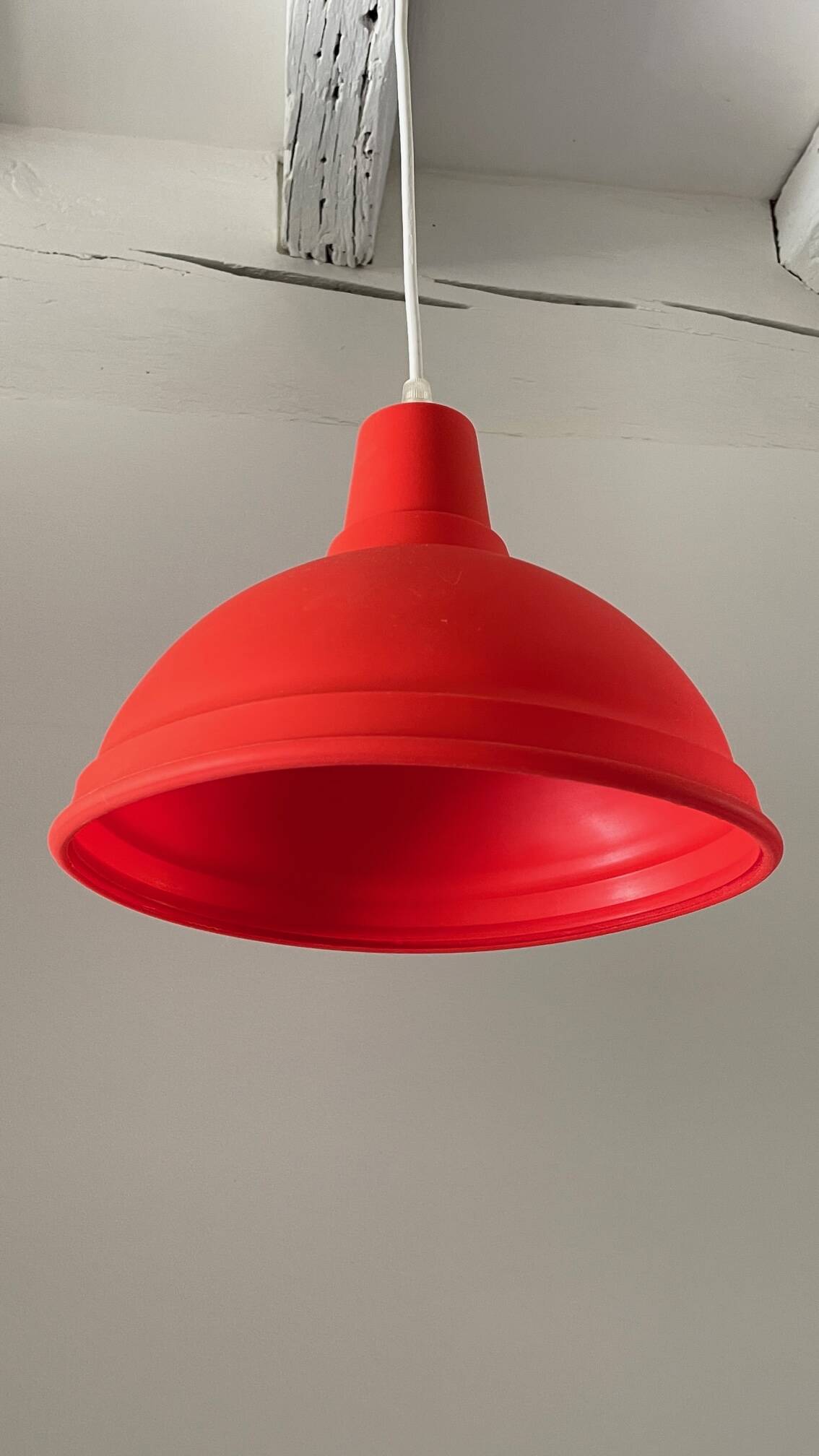 Red geometric pendant light