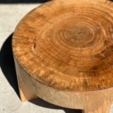 Quadripod coffee table in solid wood monoxyl natural color (dark)